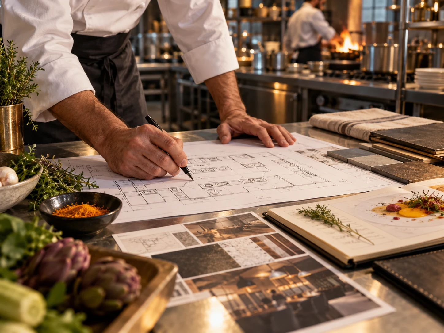Illustrative menu development workspace